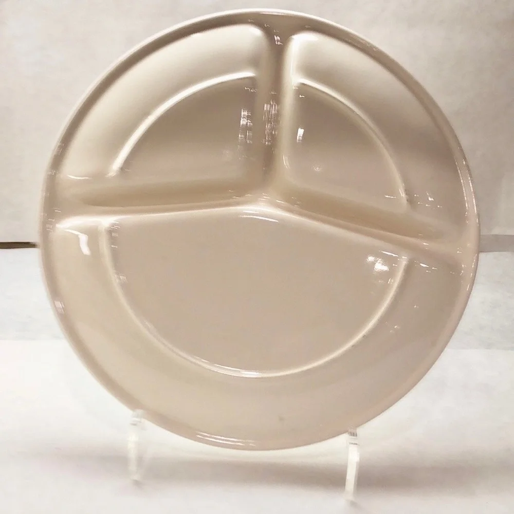 RARE Vintage 1950s Royal China BBQ Divided Plates Red MCM Set of 2